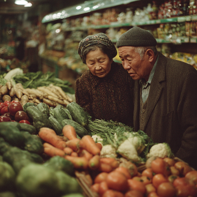 Keksa yoshdagi odam sog'lom ovqat bilan